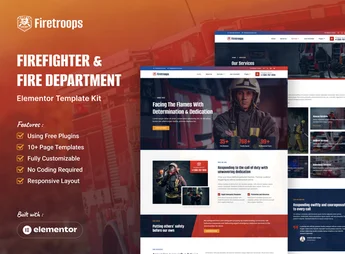 Firetroops – Firefighter & Fire Department Elementor Template Kit