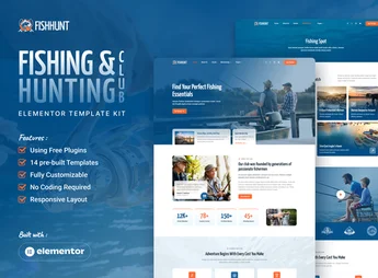 Fishhunt – Fishing & Hunting Club Elementor Template Kit