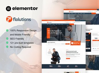 Flolution – Plumber & Repair Service Elementor Template Kit