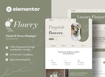 Flowry – Florist & Flower Boutique Elementor Template Kit