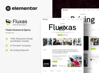 Fluxas – Modern Business & Agency Elementor Template Kit