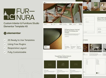 Furnora – Custom Interior & Furniture Studio Elementor Template Kit
