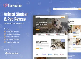Furrescue – Animal Shelter & Pet Rescue Elementor Template Kit