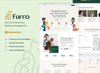 Furro – Pet Care & Veterinary Elementor Template Kit
