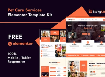 Furrycare – Veterinary & Pet Care Services Elementor Template Kit