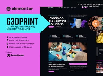 G3DPrint – 3D Printing & Manufacturing Elementor Template Kit