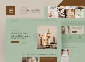 Ganache – Wedding Cake Bakery Elementor Template Kit