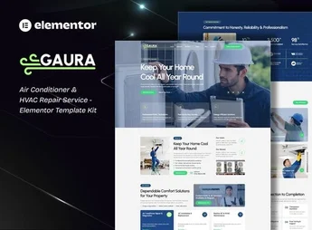 Gaura – Air Conditioner & HVAC Repair Service Elementor Template Kit