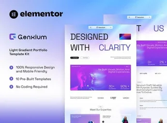Genxium – Light Gradient Portfolio Elementor Template Kit