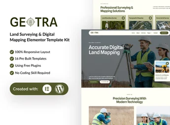 Geotra – Land Surveying & Digital Mapping Elementor Template Kit