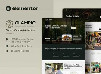 Glampio – Glamour Camping & Adventure Elementor Template Kit