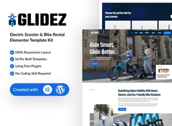 Glidez – Electric Scooter & Bike Rental Elementor Template Kit