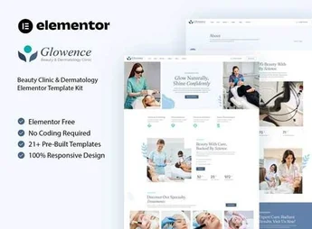 Glowence – Beauty Clinic & Dermatology Elementor Template Kit