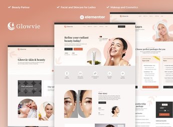 Glowvie – Beauty & Skincare Elementor Pro Template Kit