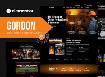 Gordon – Steel Factory & Industrial Plant Manufacturing Elementor Template Kit