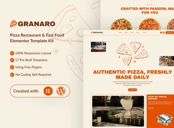 Granaro – Pizza Restaurant & Fast Food Elementor Template Kit