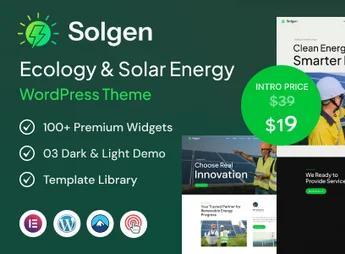 Solgen – Ecology & Solar Energy WordPress Theme
