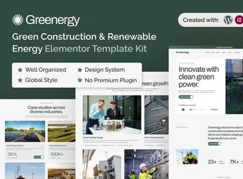 Greenergy – Green Construction & Renewable Energy Elementor Template Kit