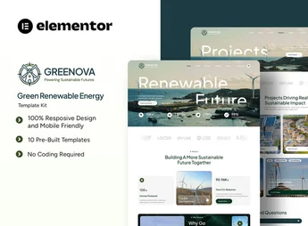 Greenova – Green Renewable Energy Elementor Template Kit
