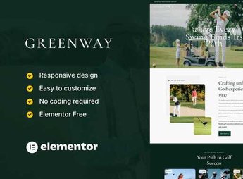 GreenWay – Golf Club & Course Elementor Template Kit