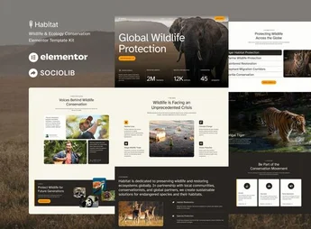 Habitat – Wildlife & Ecology Conservation Elementor Template Kit