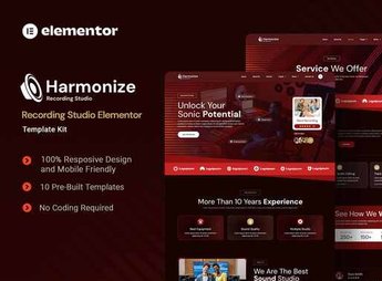 Harmonize – Recording Studio Elementor Template Kit