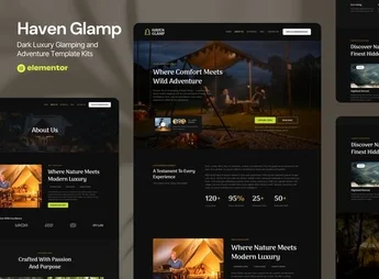 Haven Glamp – Dark Luxury Adventure Elementor Template Kit
