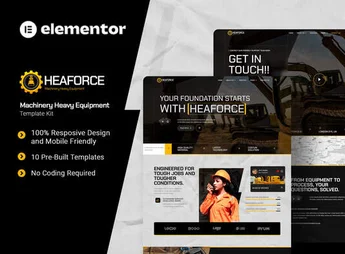 Heaforce – Machinery Heavy Equipment Elementor Template Kit