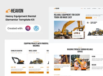 Heavon – Heavy Equipment Rental Elementor Template Kit