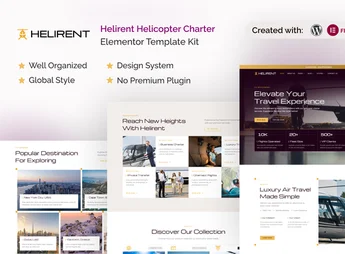Helirent – Helicopter Charter Elementor Template Kit