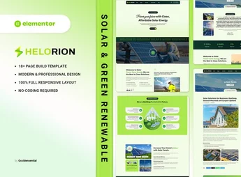 Helorion – Solar & Green Renewable Energy Company Elementor Template Kit