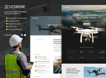 Hidrone – Drone Aerial Video & Photography Elementor Template Kit