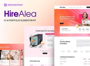 HireAlea – Personal CV Elementor Template Kit