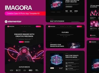 Imagora – Creative Saas AI Photo App Elementor Template Kit