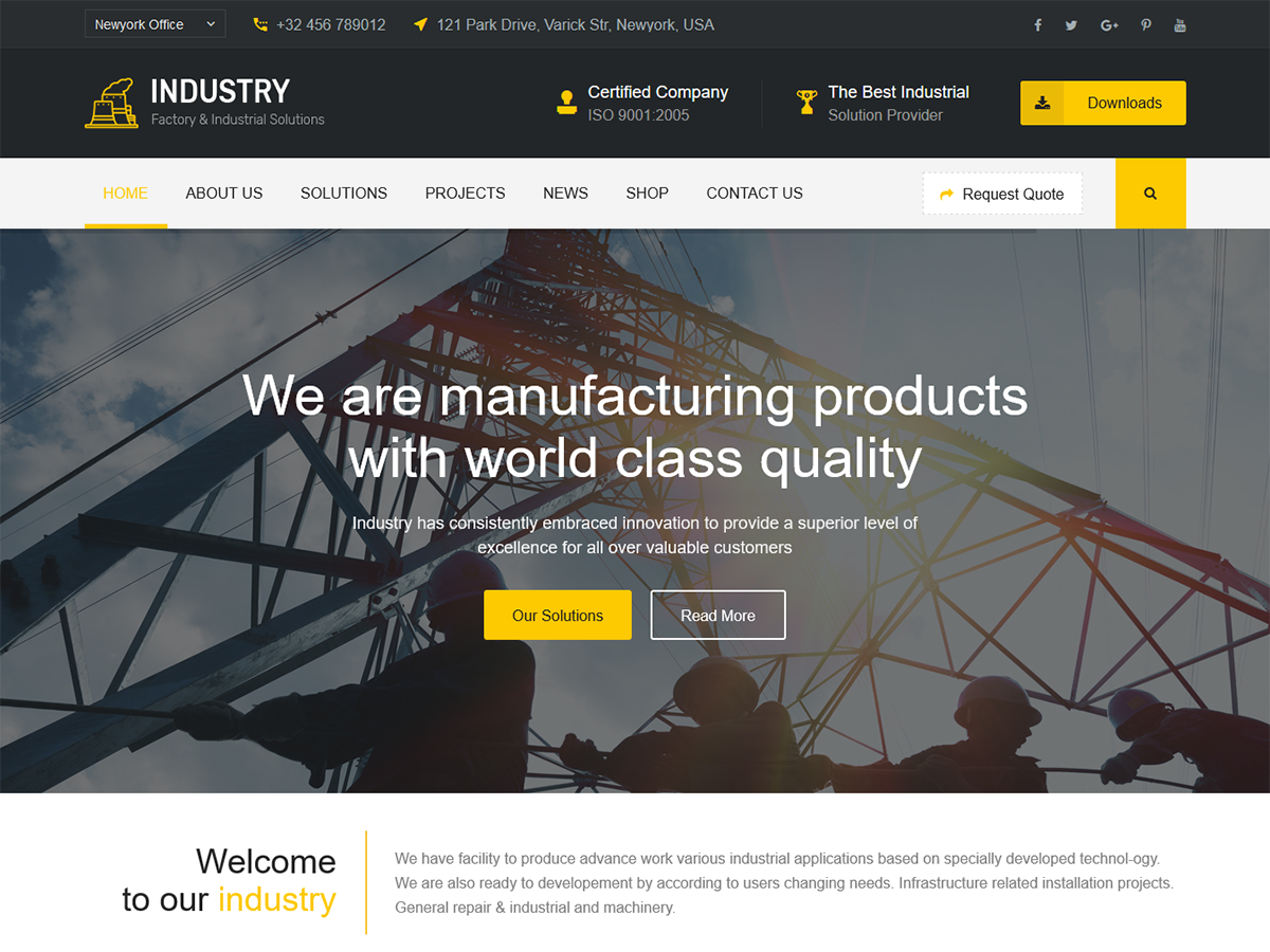 Industry – WordPress Theme for Factory and Industrial Business