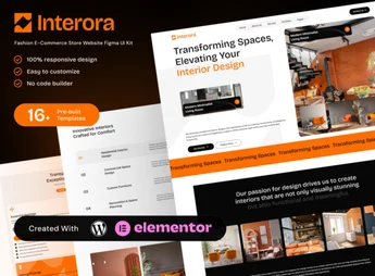 Interora – Interior Design Portfolio Elementor Template Kit