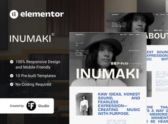 Inumaki – Music Artist Portfolio Elementor Template Kit