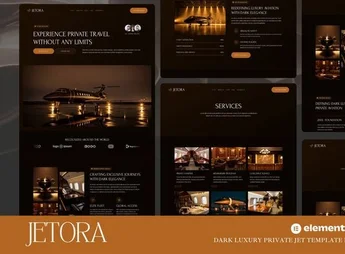 Jetora – Dark Luxury Private Jet Elementor Template Kit