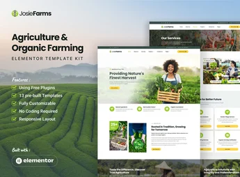 JosieFarms – Agriculture & Organic Farming Elementor Template Kit