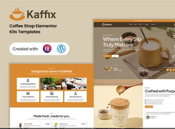 Kaffix – Coffee Shop & Cafe Elementor Template Kit