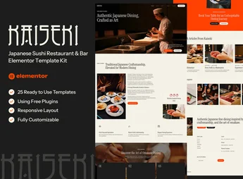 Kaiseki – Japanese Sushi Restaurant & Bar Elementor Template Kit