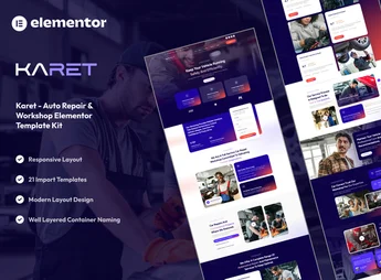 Karet – Auto Repair & Workshop Elementor Template Kit