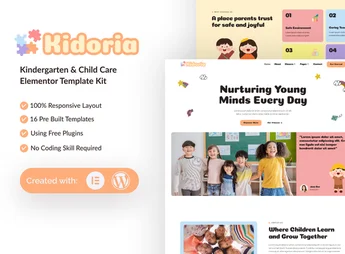 Kidoria – Kindergarten & Child Care Elementor Template Kit