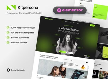 KitPersona – Freelancer Personal Portfolio Elementor Template Kit