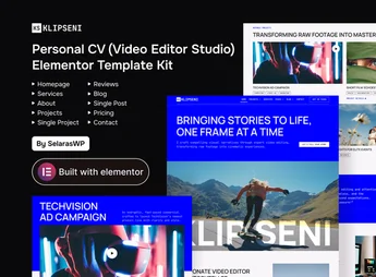 KlipSeni – Personal CV Video Editor Elementor Template Kit