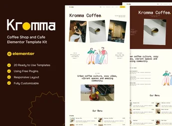 Kromma – Coffee Shop and Cafe Elementor Template Kit