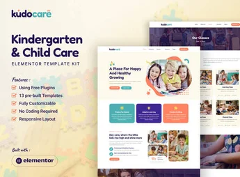 Kudocare – Kindergarten & Child Care Elementor Template Kit