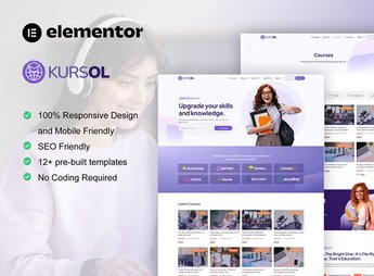 Kursol – Online Course & Education Elementor Pro Template Kit