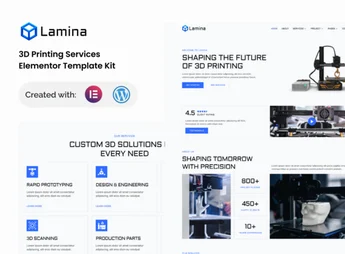 Lamina – 3D Printing Services Elementor Template Kit