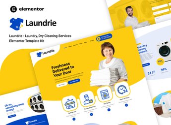Laundrie – Laundry, Dry Cleaning Services Elementor Template Kit